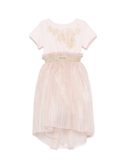 Abito per bambina Monnalisa rosa con dettagli ruches e lurex 71E954RM 5903 9270 MONNALISA 