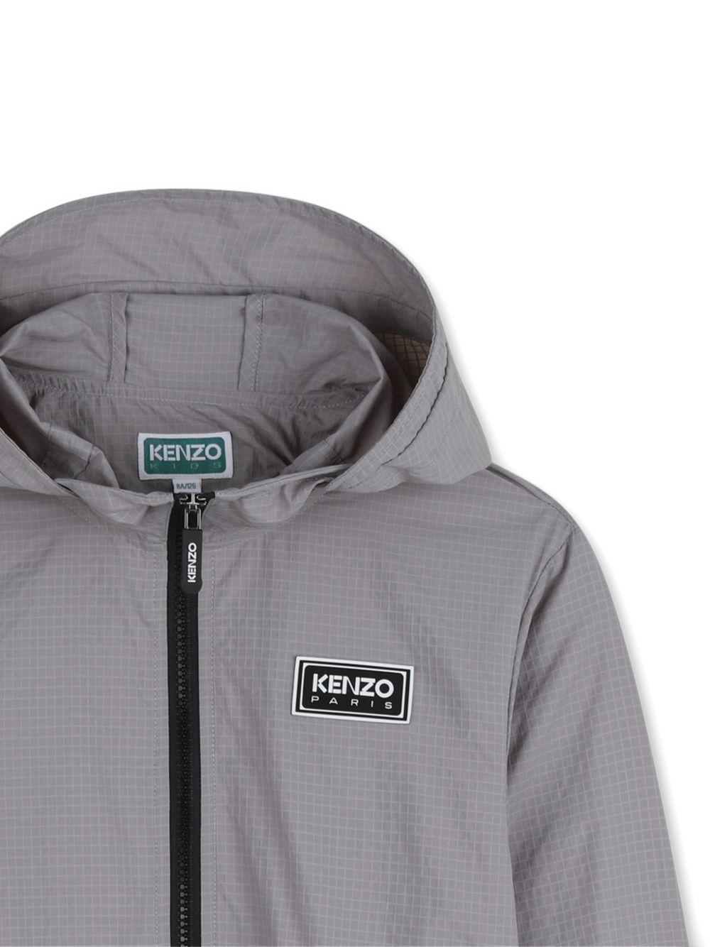 Giacca a vento per bambino Kenzo Kids grigia con logo sul davanti K61849 024 KENZO KIDS 