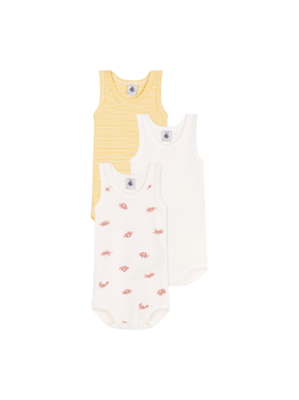 Set di tre body per neonati Petit Bateau multicolore senza maniche A0CZK 00 PETIT BATEAU 