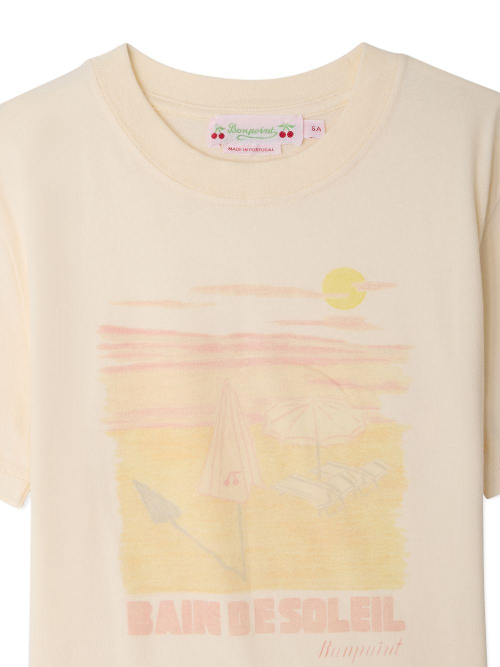 T-shirt Thida per bambina Bonpoint beige con stampa grafica all-over S06GTSK00023 103 BONPOINT 