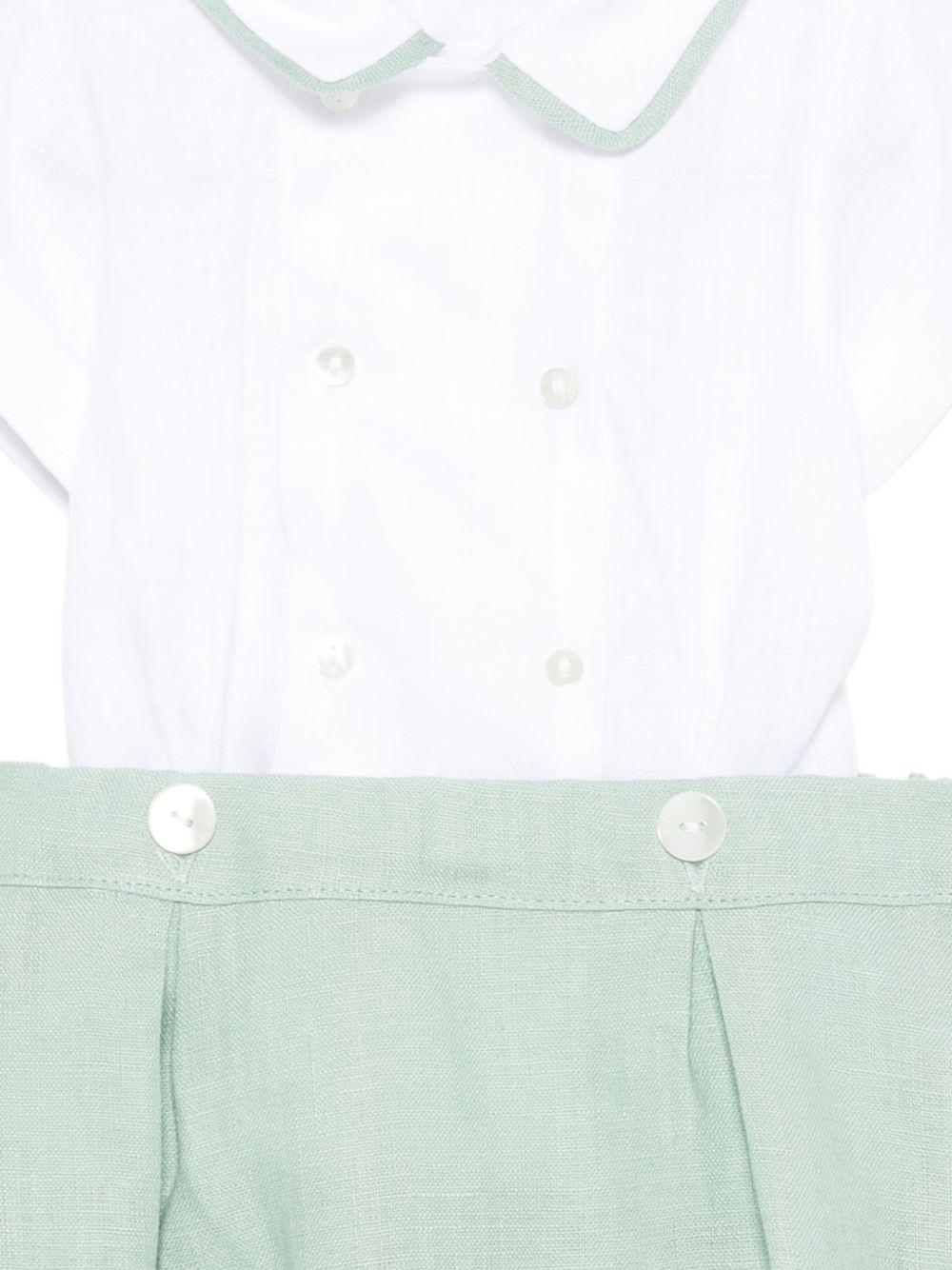 Set t-shirt e shorts per neonato Mariella Ferrari verde con colletto alla Peter Pan PLE5 P26 VERDE MARIELLA FERRARI 