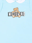 Tutina per neonato Moschino Kids azzurra con colletto alla Peter Pan MNY03YLAA03 40304 MOSCHINO KIDS 