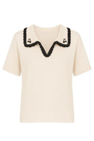 T-shirt per bambina Bonpoint beige con ricamo ciliegie S06GJUK00006 103 BONPOINT KIDS 