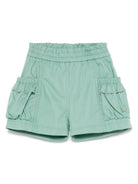 Shorts per bambina Monnalisa verde con logo e tasche laterali 37E403 5301 0024 MONNALISA 