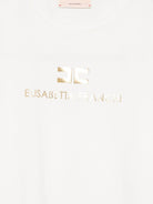 T-shirt per bambina Elisabetta Franchi La Mia Bambina bianco con logo sul davanti EFTS2600JE006 0115 ElISABETTA FRANCHI KIDS 