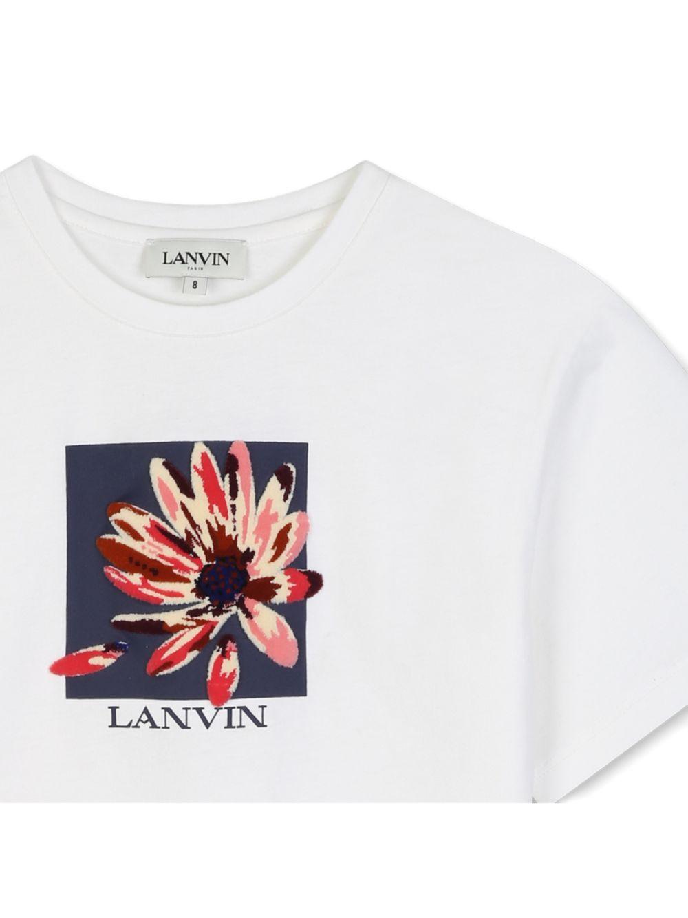 T-shirt per bambini Lanvin Kids bianca con stampa grafica N30398 117 LANVIN KIDS 