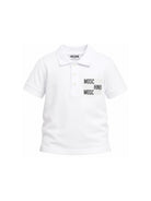 Polo per bambino Moschino Kids bianca con ricamo sul petto HVM03YLFA08 10101 MOSCHINO KIDS 