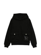 Felpa per bambino John Richmond nera con cappuccio RBP26051FE BLACK JOHN RICHMOND KIDS 