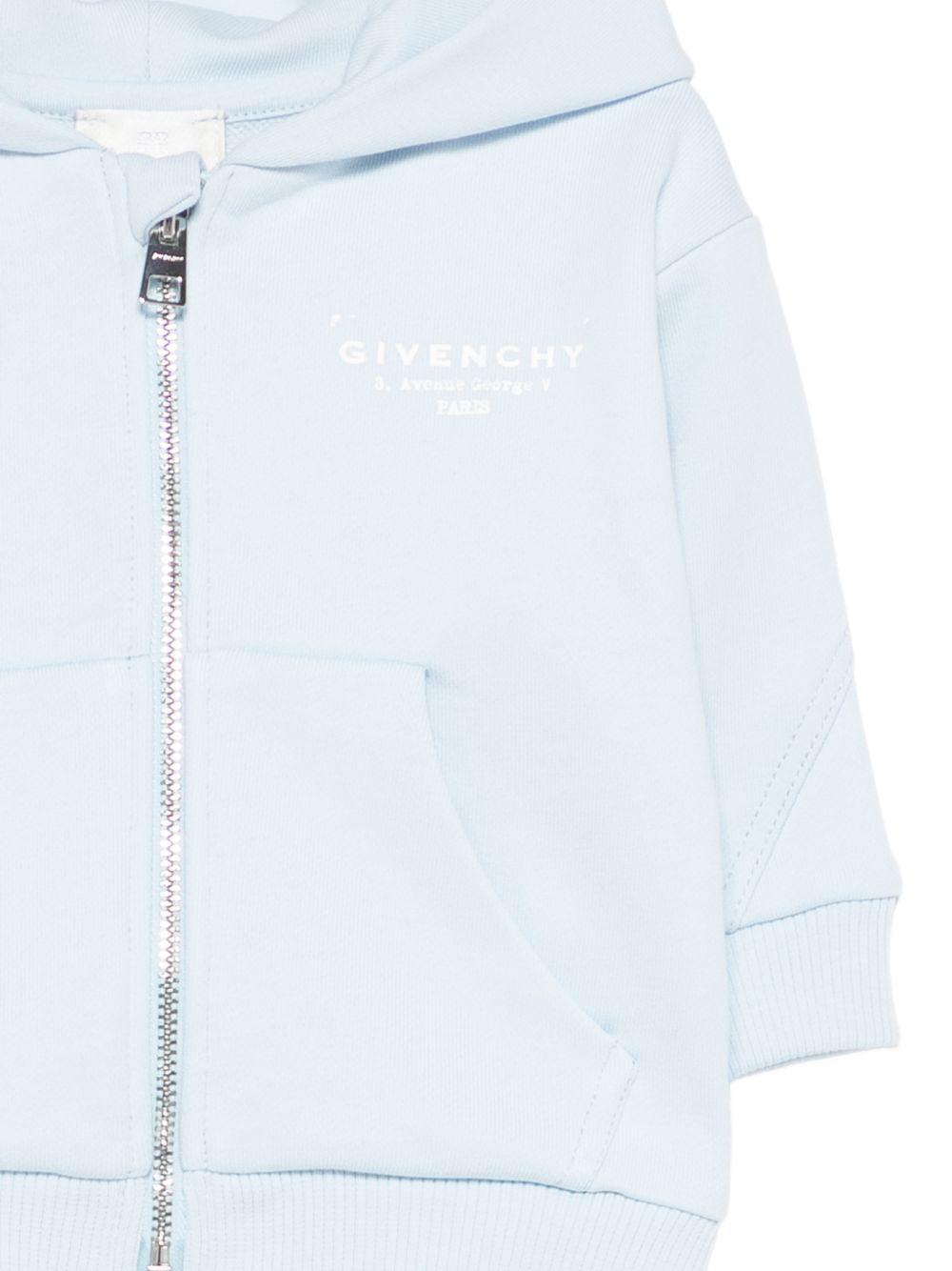 Felpa per neonato Givenchy Kids azzurra con logo sul davanti H31195 77L GIVENCHY KIDS 