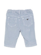 Pantaloni per neonato Emporio Armani Kids azzurro chiaro con effetto velluto EB001506 AF26401 U9366 EMPORIO ARMANI KIDS 
