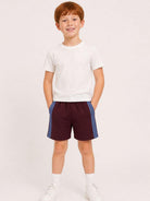 Shorts per bambino Versace Kids bordeaux con bande laterali 10249361A18115 2RH20 VERSACE KIDS 