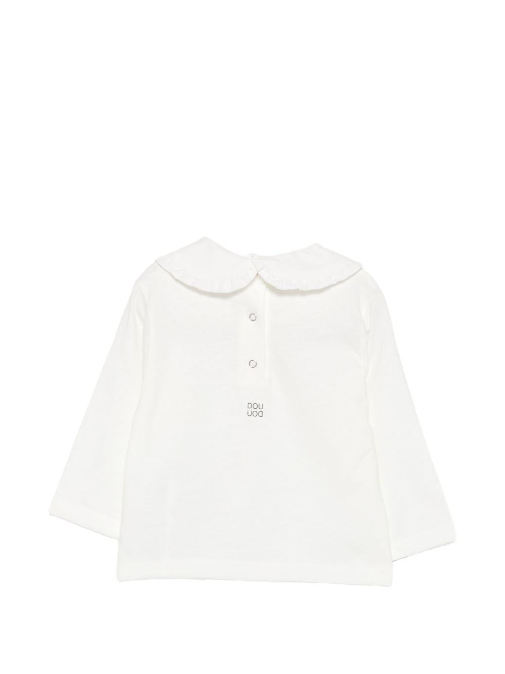 T-shirt per neonata Douuod Kids bianca con colletto alla Peter Pan DZ8010 Z3708 101 DOUUOD KIDS 