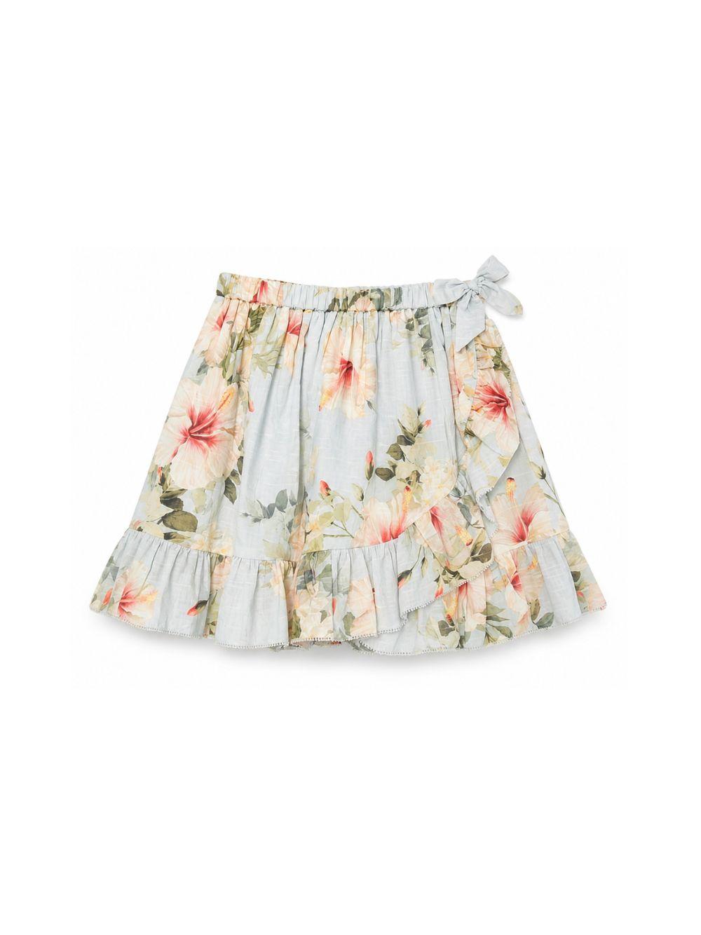 Gonna per bambina Zimmermann Kids azzurra con stampa floreale all-over 4022SS S263 ZIMMERMANN KIDS 
