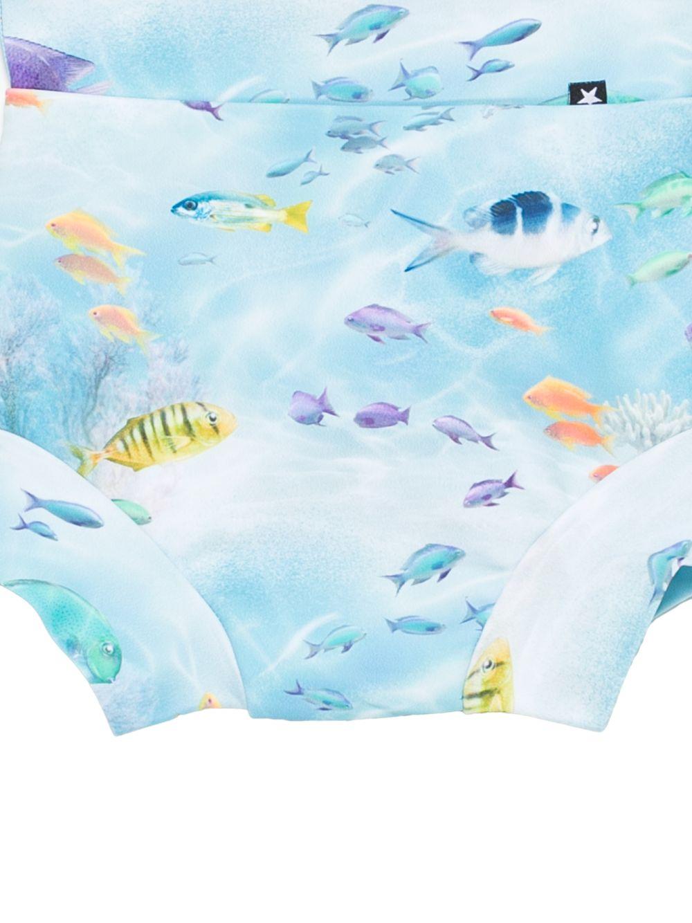 Costume da bagno per neonato Molo azzurri con stampa pesci 8S26P307 9533 MOLO 