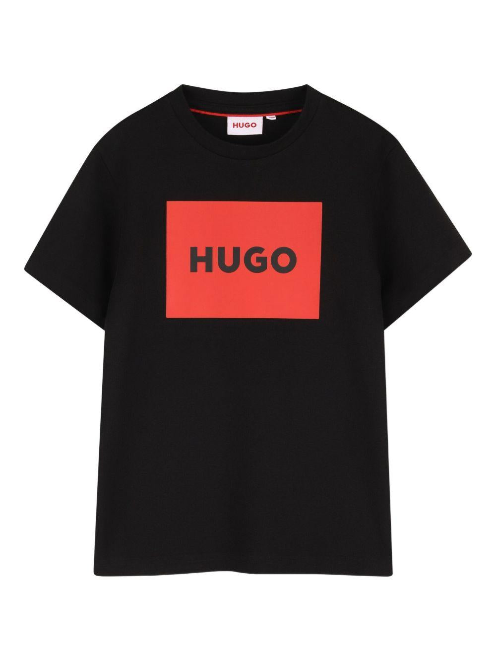 T-shirt per bambino Hugo Kids nera con dettaglio logo G00572 09B Hugo KIDS 