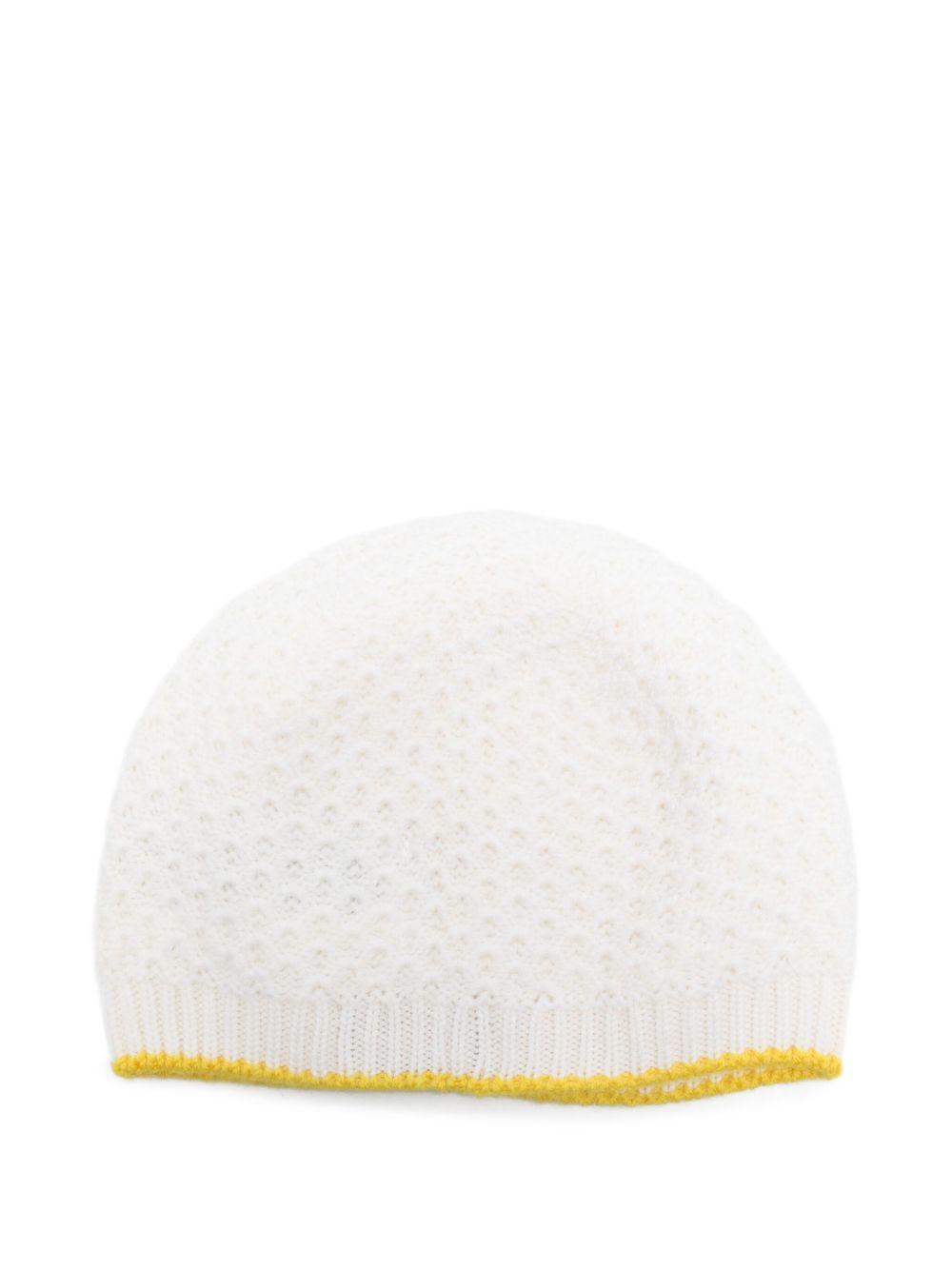 Berretto per neonati Gensami Kids bianco con finiture testurizzate CAP-APE-WE OFF WHITE GENSAMI KIDS 