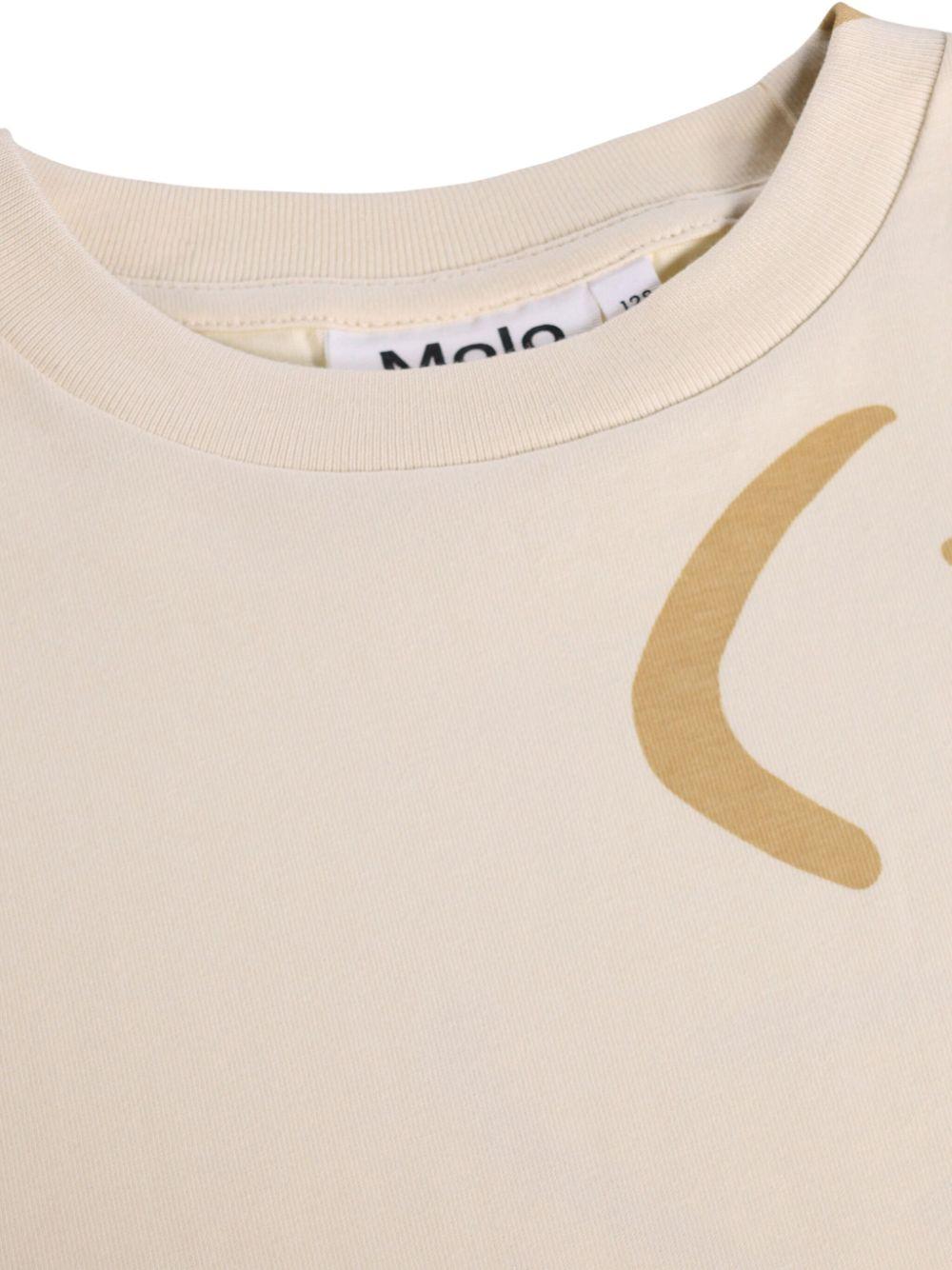 T-shirt per bambino Molo beige con stampa smiley 1S26A213 9595 MOLO KIDS 