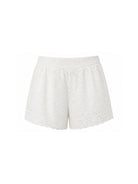 Shorts da donna MC2 Saint Barth bianchi in pizzo sangallo con fondo smerlato MEA002 08038L MC2 ST. BARTH 