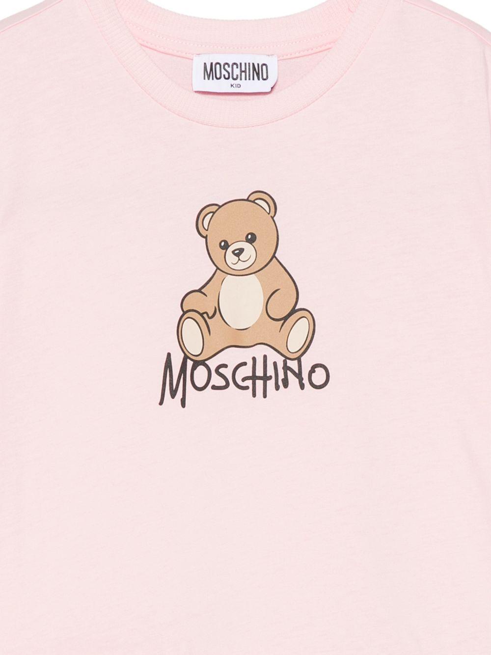 Abito per bambina Moschino Kids rosa con motivo Teddy Bear HDV0IHLAA10 50209 MOSCHINO KIDS 