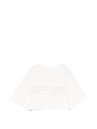 T-shirt per bambina Elisabetta Franchi La Mia Bambina bianco con dettaglio logo EFTS2540JE006 0004 ElISABETTA FRANCHI KIDS 