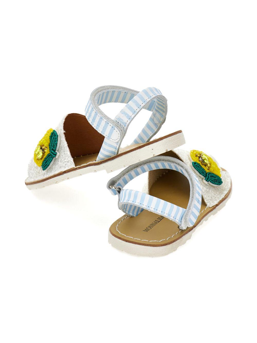 Sandali per bambina Monnalisa bianchi con decorazione limone 8CG011 7708 9914 MONNALISA KIDS 