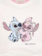 Felpa per bambina Disney x Monnalisa rosa con stampa grafica Stitch 19F606 6011 0190 MONNALISA 