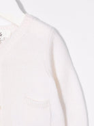 Cardigan per neonata Bonpoint bianco con scollo a V PEBDA2734CA 002 BONPOINT 
