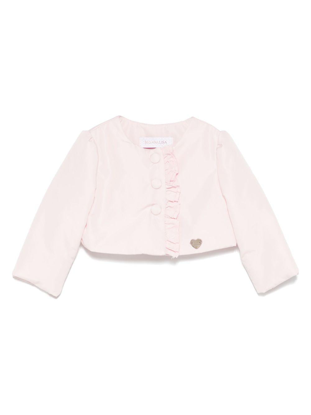 Giacca per neonata Monnalisa rosa con ruches 73E100 5407 0091 MONNALISA 
