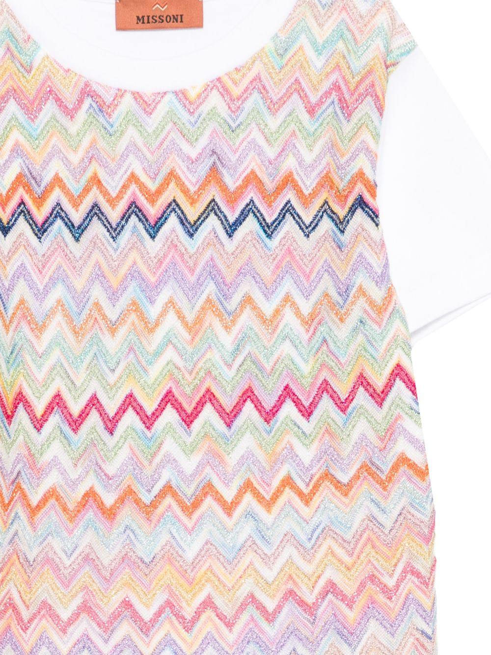 T-shirt per bambina Missoni Kids multicolore con motivo a chevron MY8A01 Q0107 999 MISSONI KIDS 