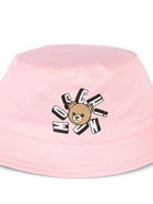 Cappello per neonata Moschino Kids rosa con stampa Teddy Bear MNX057LPA01 50209 MOSCHINO KIDS 