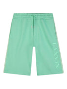 Shorts per bambino Lanvin Enfant verde con coulisse e logo N30378 68N LANVIN KIDS 