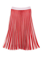 Gonna per bambina Monnalisa rossa plissettata con ricamo logo 71G705 7788 9144 MONNALISA KIDS 