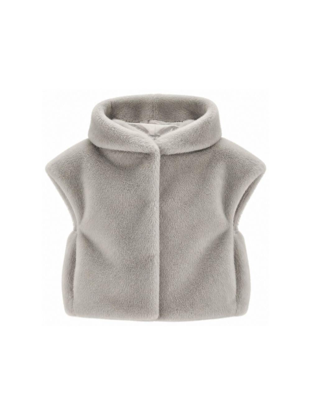 Gilet per bambina Monnalisa Kids grigio con design in pelliccia sintetica 17H105 8034 0032 MONNALISA KIDS 