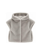 Gilet per bambina Monnalisa Kids grigio con design in pelliccia sintetica 17H105 8034 0032 MONNALISA KIDS 