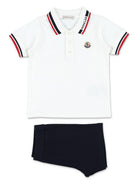 Set t-shirt e shorts per neonato Moncler Enfant multicolore con logo sul davanti L19518M000158496F F07 MONCLER KIDS 