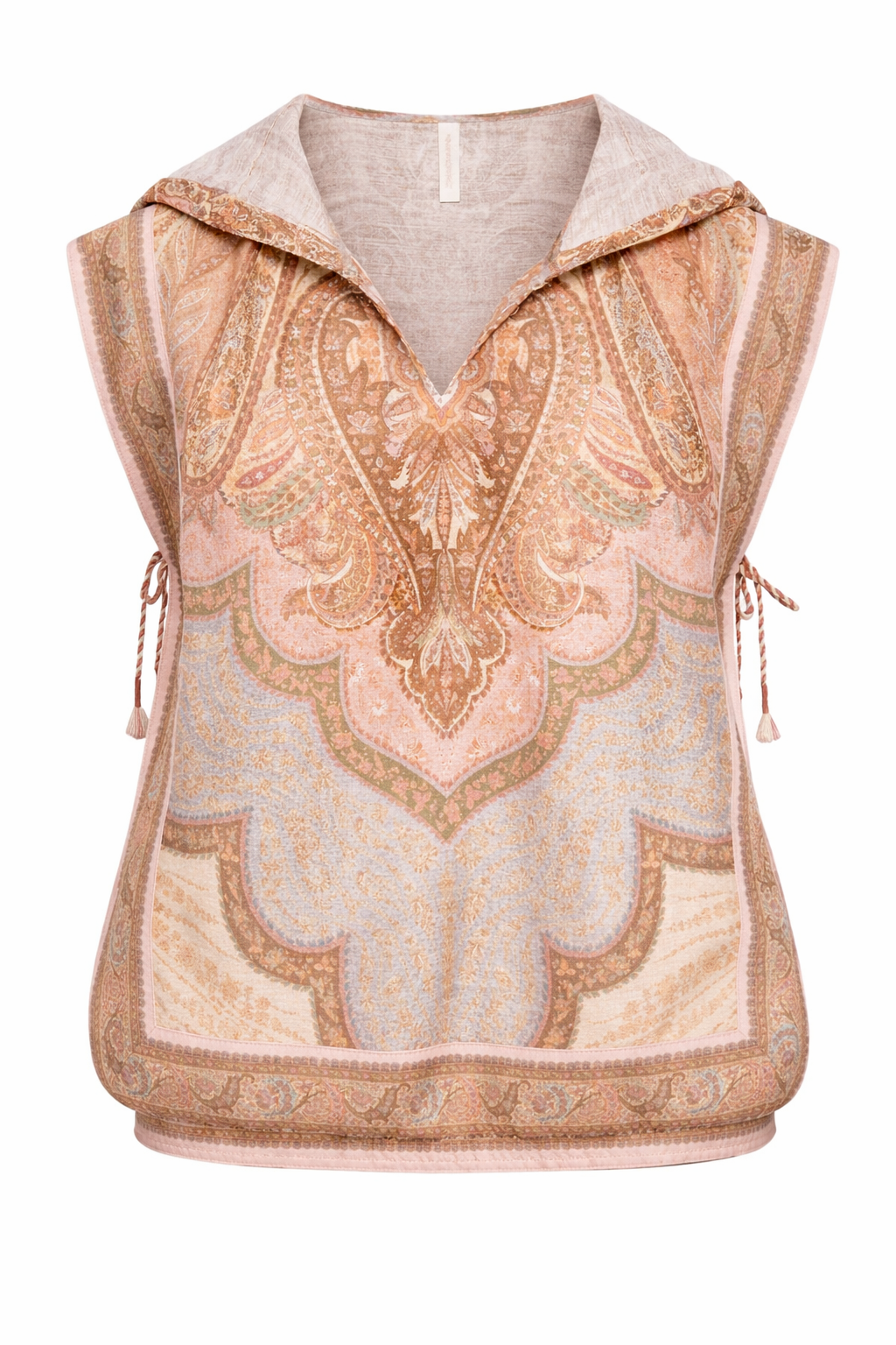 Poncho leggero per bambina Zimmermann Kids beige con cappuccio fantasia Awaken 6083TR S261 ZIMMERMANN KIDS 