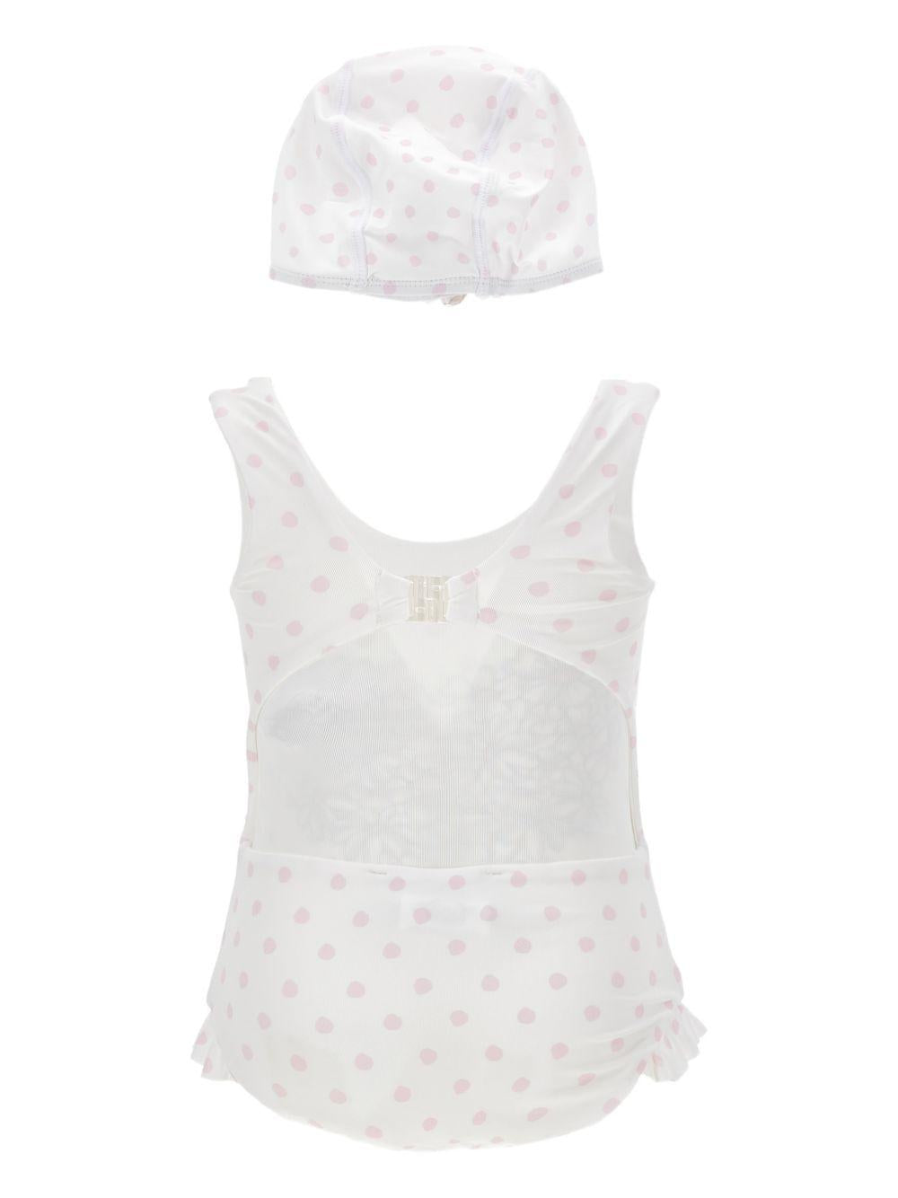 Costume da bagno per neonata Monnalisa bianco a pois 39G024 7076 0090 MONNALISA KIDS 