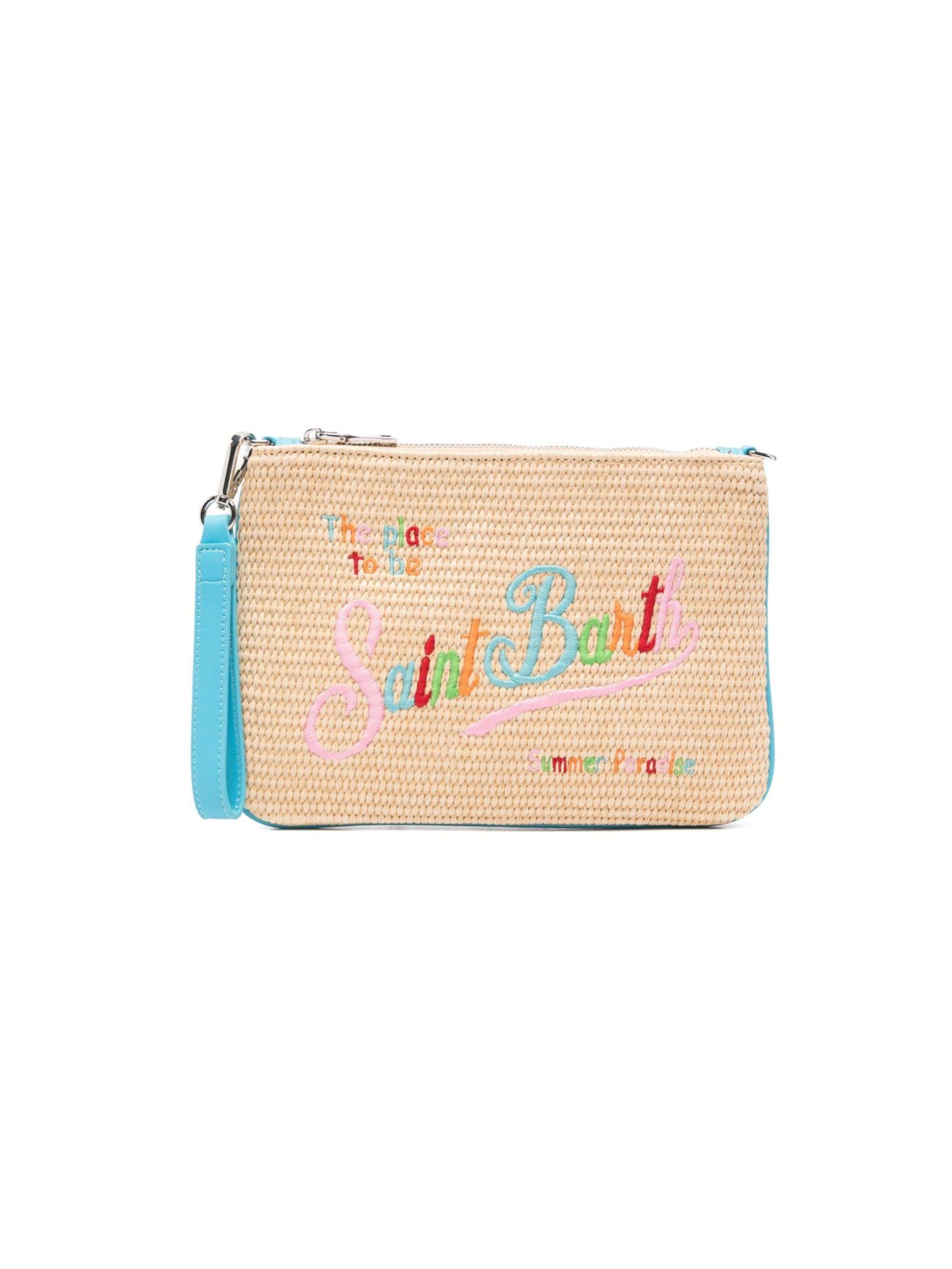 Pochette Parisienne MC2 Saint Barth beige con ricamo logo multicolor PAR0021 02737L MC2 ST. BARTH KIDS 
