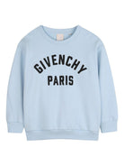 Felpa per bambino Givenchy Kids azzurra con logo sul davanti H31214 77L GIVENCHY KIDS 