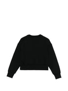 Felpa per bambina MSGM Kids nera con applicazione logo S6MSJGSW088 110 MSGM KIDS 