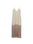 Abito per donna Alysi beige con dettaglio frange 116354 P6220 CM ALYSI 