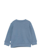 Felpa per neonato Stella McCartney Kids blu con stampa grafica balene TY4570 Z3409 61B STELLA McCARTNEY KIDS 