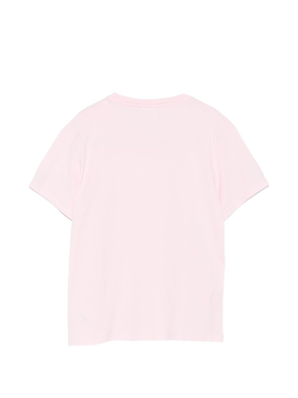 T-shirt da donna MC2 Saint Barth rosa con dettaglio logo ricamato EMI0001 09103L MC2 ST. BARTH 