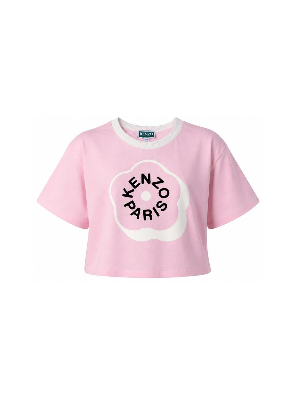 T-shirt per bambina Kenzo Kids rosa con taglio crop K62004 44F KENZO KIDS 