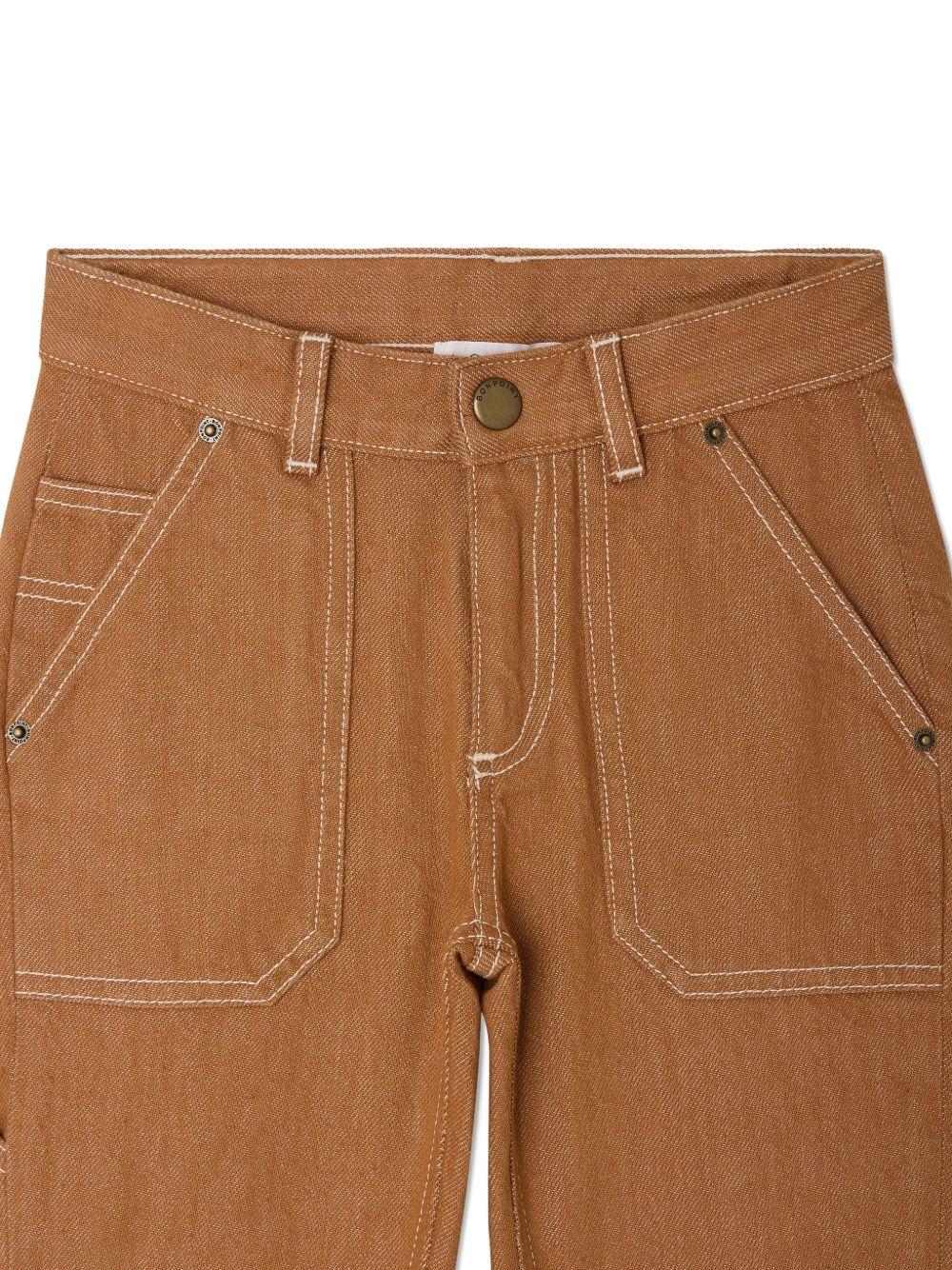 Pantaloni Gael per bambino Bonpoint marroni con toppa con logo sul retro S06BPAW00007 068A BONPOINT KIDS 