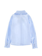 Camicia per bambina Monnalisa Kids azzurra con colletto con ruches 18HANA 8153 5856 MONNALISA KIDS 
