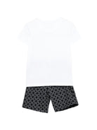 Completo t-shirt e shorts per bambino John Richmond Junior bianco e nero con dettagli logo RBP26078CJ WHITE JOHN RICHMOND KIDS 