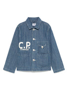 Giacca per bambina C.P. Company Kids in denim con stampa CUA003L0E31 81161 C.P.COMPANY KIDS 