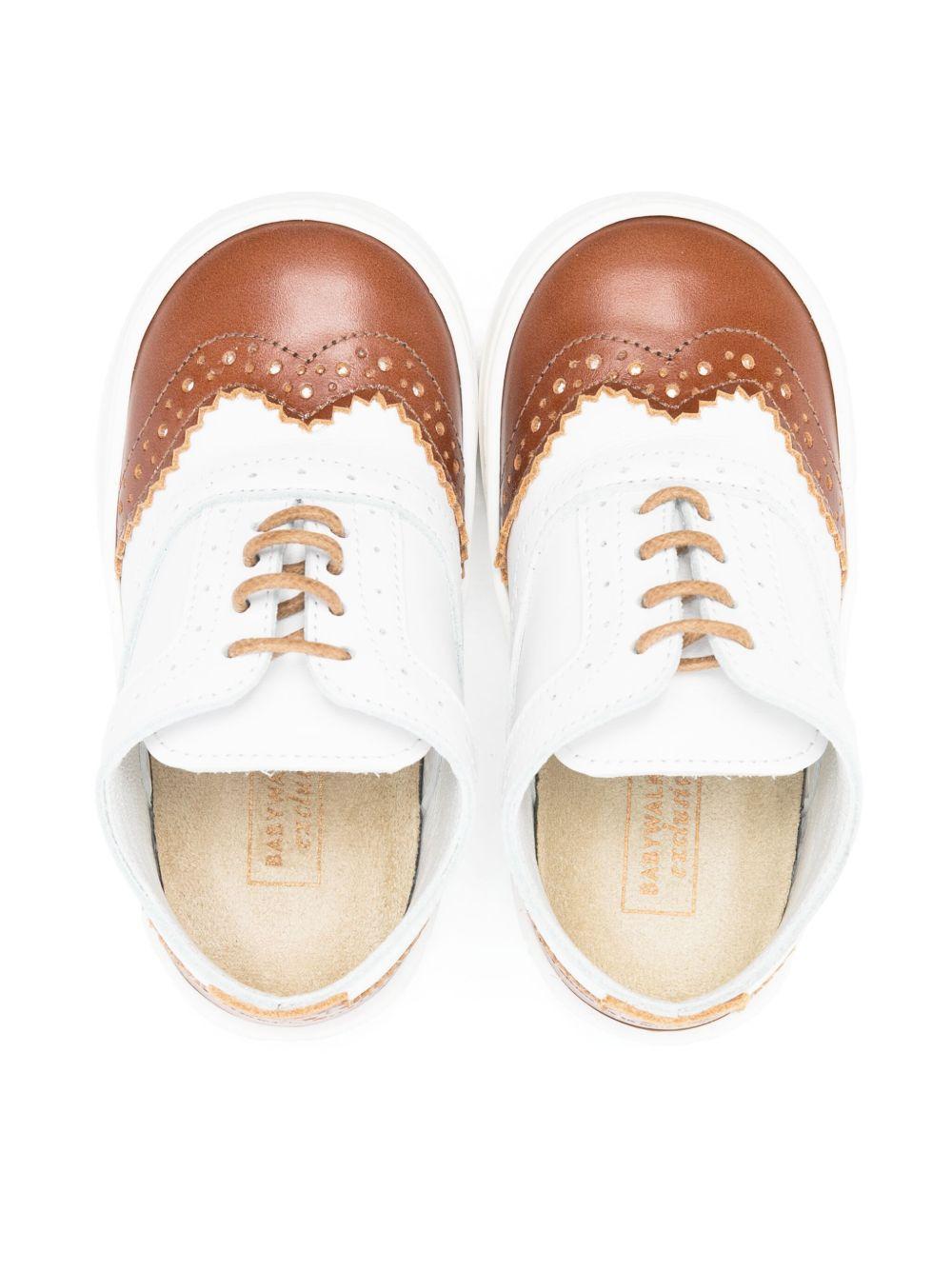 Brogues in pelle per bambino BabyWalker bianco con dettaglio traforato PB5275 WHITE/CAMEL BABYWALKER KIDS 