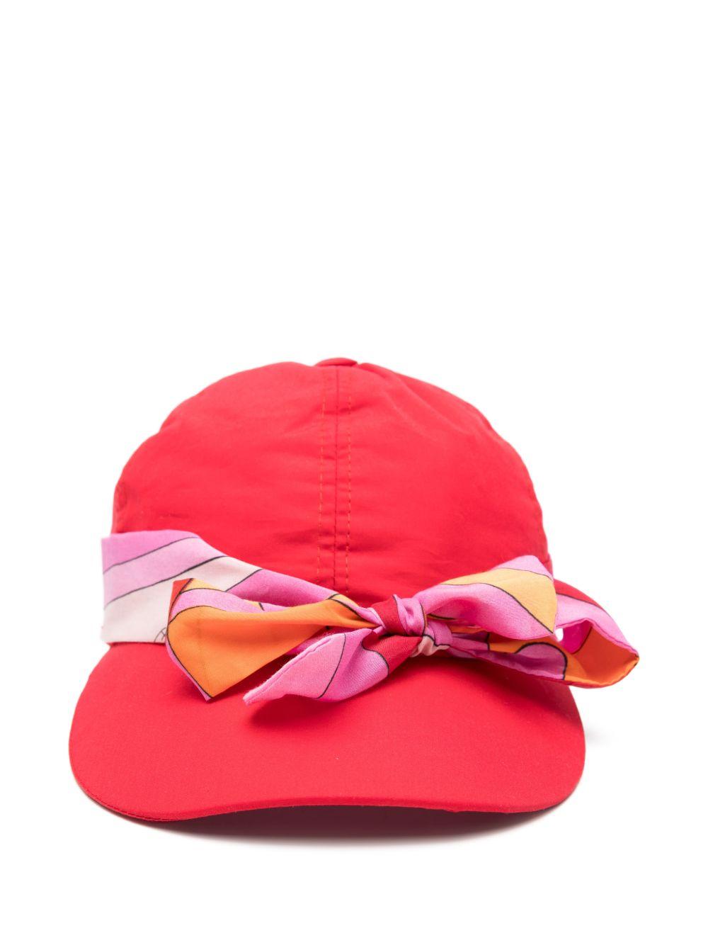Cappello per bambina Emilio Pucci Junior rosso con dettaglio fiocco PY0A57 Z1457 412 EMILIO PUCCI KIDS 